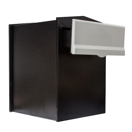Qualarc Liberty Rear Access Collection Box with Silver Letter Plate & 4-6 in. Adjustable Chute LIB-SLVR-LM6-46